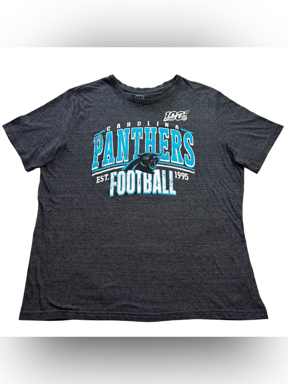 Carolina Panthers Men’s NFL 100 Anniv. Charcoal Gray T-Shirt Hands High size 2XL